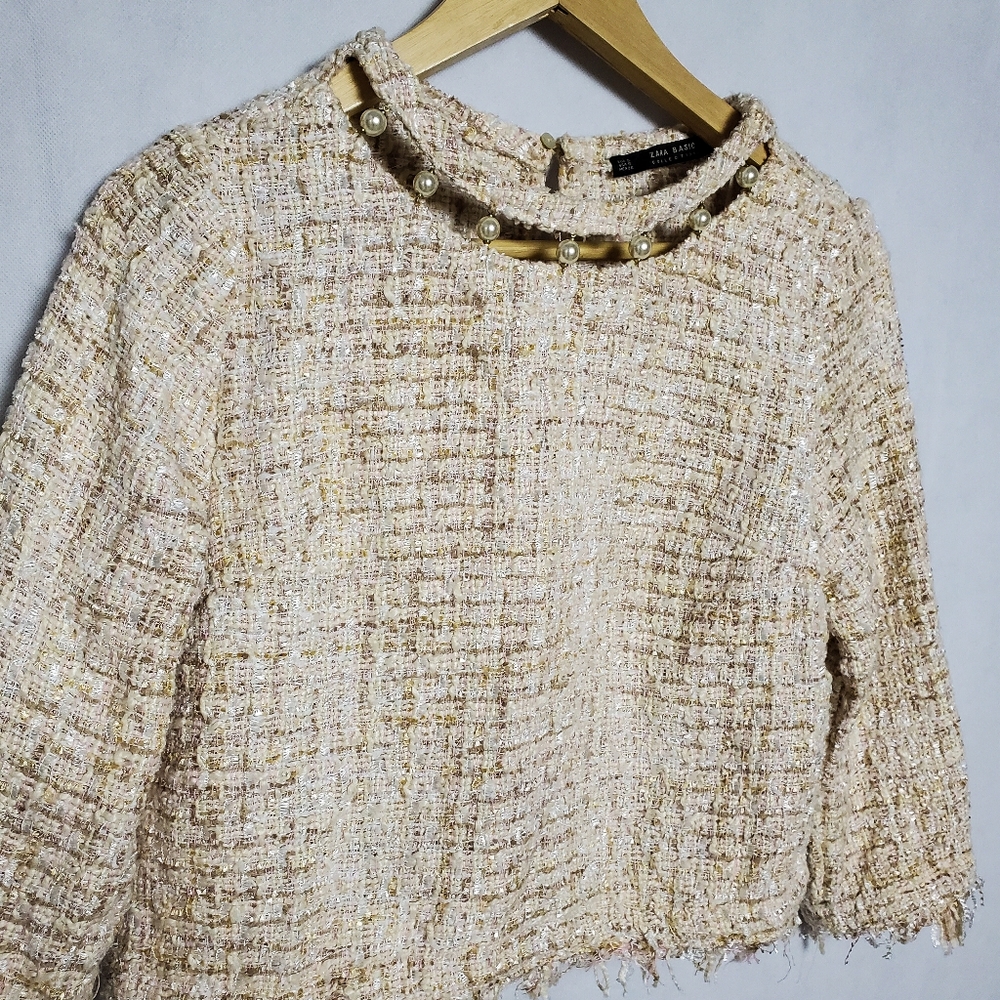 Zara Pearl & Knit Bouse